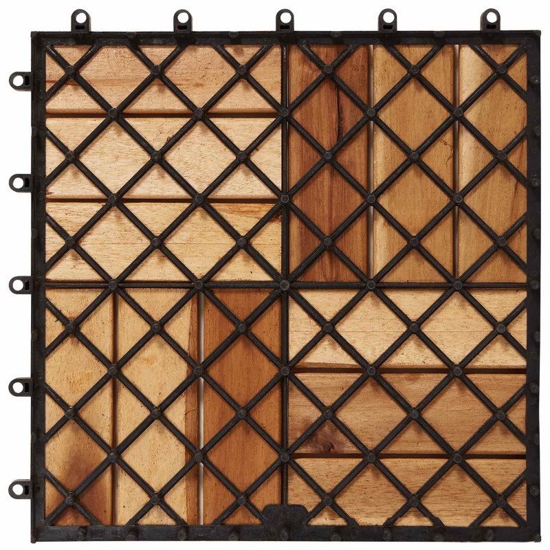 vidaXL Πλάκα Κατασκευής 10 τεμ. Καφέ 30 x 30 cm Ξύλο Ακακίας