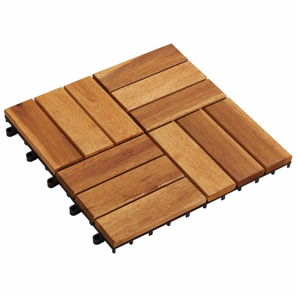 vidaXL Πλάκα Κατασκευής 10 τεμ. Καφέ 30 x 30 cm Ξύλο Ακακίας