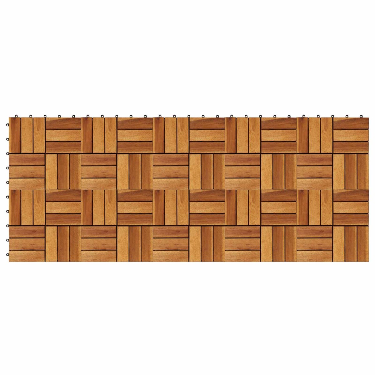 vidaXL Πλάκα Κατασκευής 10 τεμ. Καφέ 30 x 30 cm Ξύλο Ακακίας