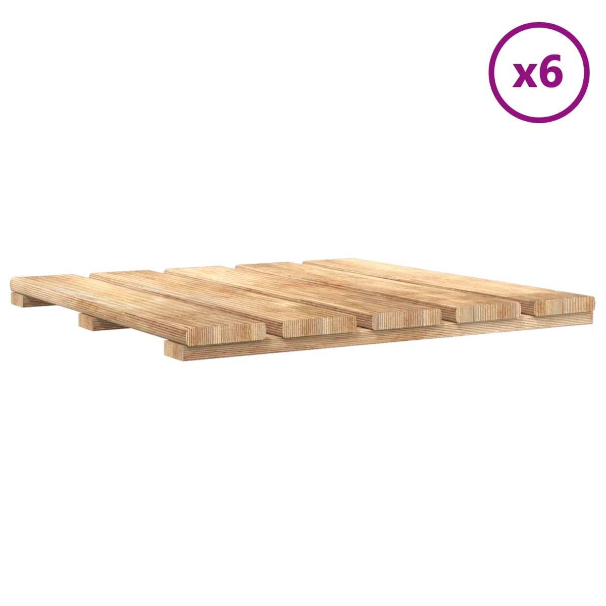 vidaXL Πλάκα Κατασκευής 6 τεμ. Καφέ 50 x 50 cm Πεύκο Καφέ Εγχύσεως