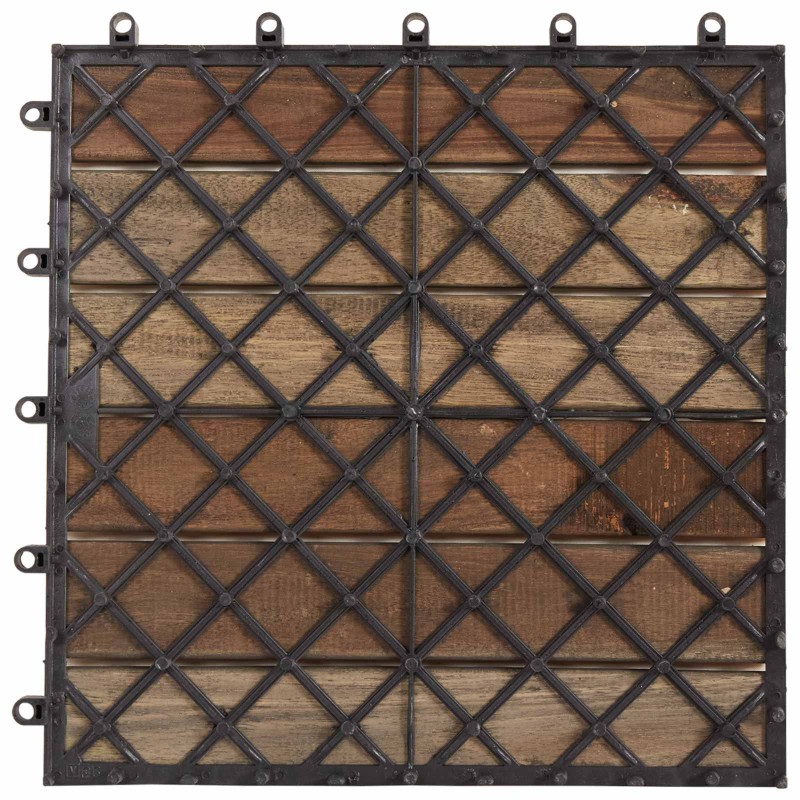 vidaXL Πλάκα Κατασκευής 10 τεμ. Γκρι 30 x 30 cm Ξύλο Ακακίας
