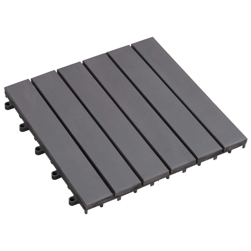 vidaXL Πλάκα Κατασκευής 10 τεμ. Γκρι 30 x 30 cm Ξύλο Ακακίας