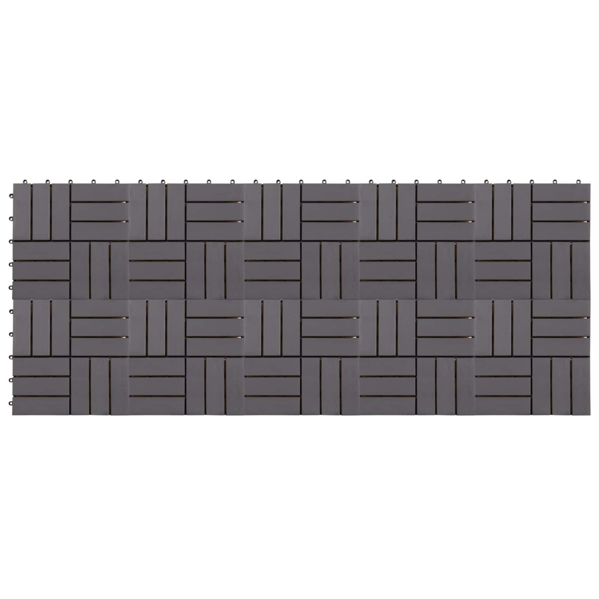 vidaXL Πλάκα Κατασκευής 10 τεμ. Γκρι 30 x 30 cm Ξύλο Ακακίας