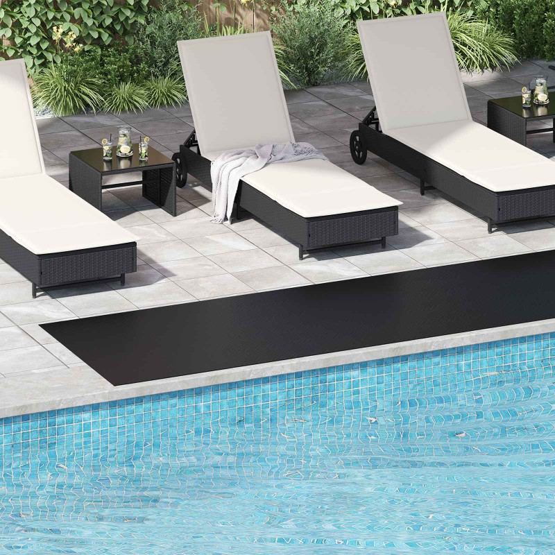 vidaXL Μάτ δαπέδου Μαύρο 1 x 5 m Λάστιχο