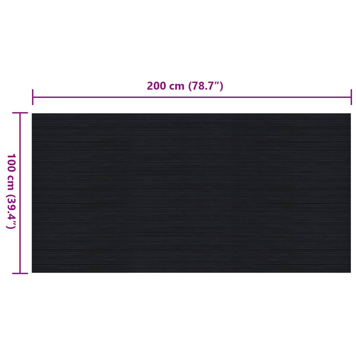 vidaXL Μάτ δαπέδου Μαύρο 1 x 2 m Λάστιχο