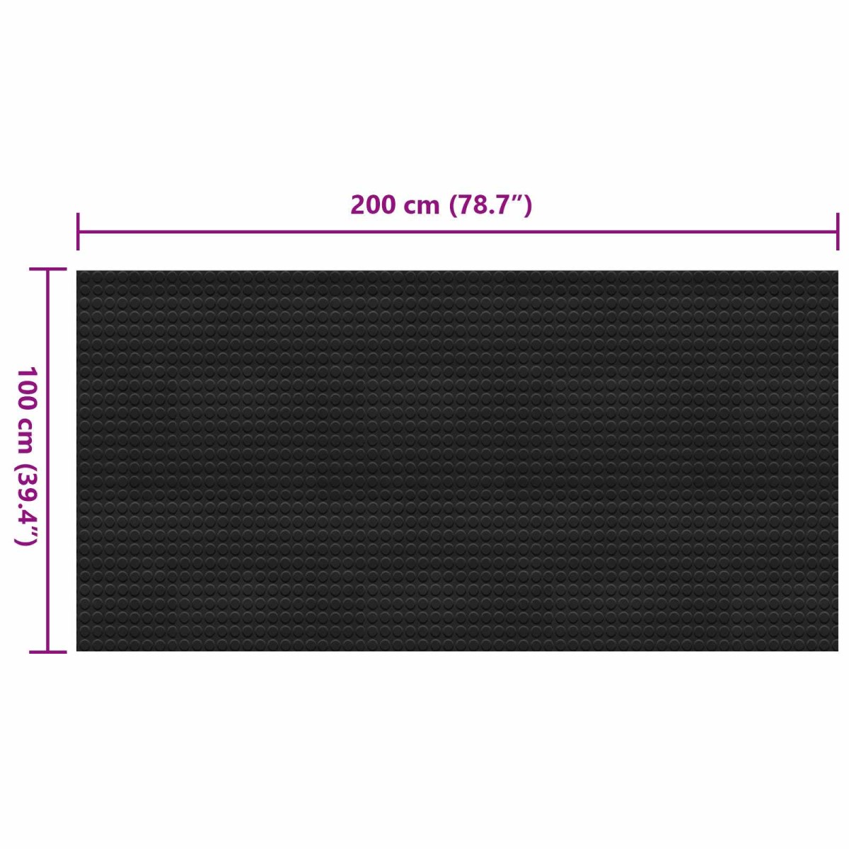 vidaXL Μάτ δαπέδου Μαύρο 1 x 2 m Λάστιχο