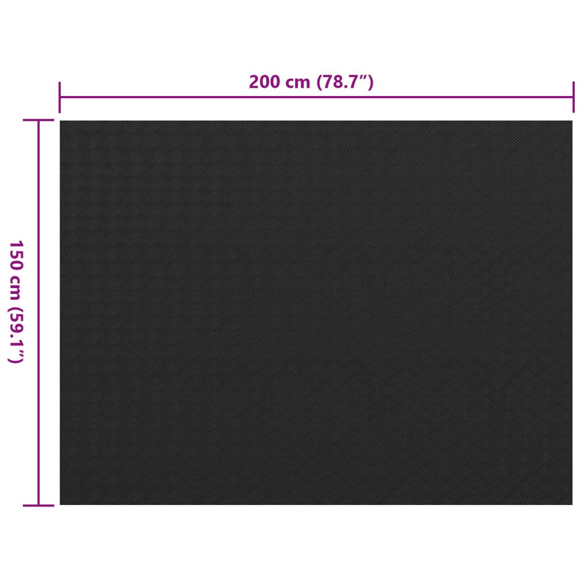 vidaXL Μάτ δαπέδου Μαύρο 1,5 x 2 m Λάστιχο