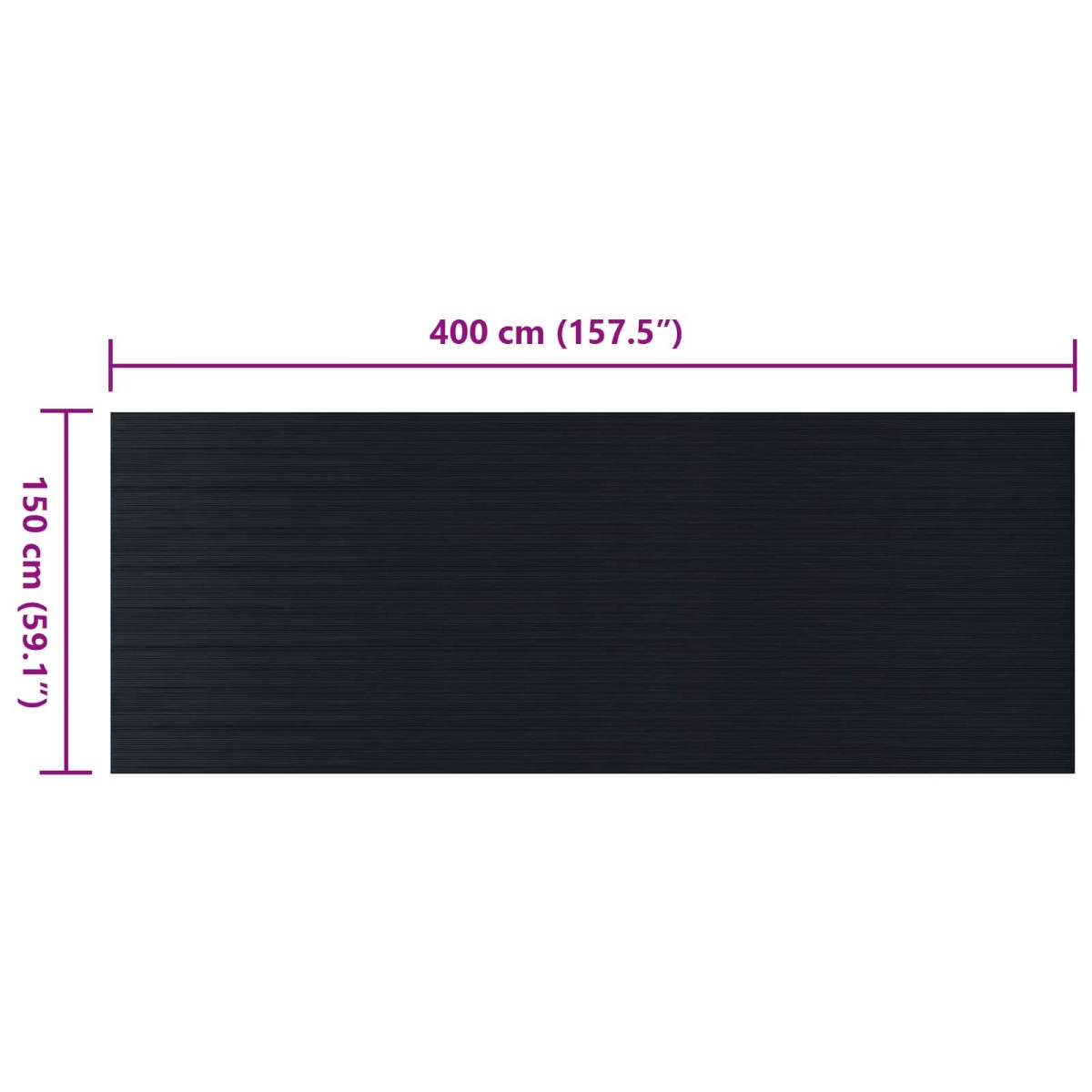 vidaXL Μάτ δαπέδου Μαύρο 1,5 x 4 m Λάστιχο