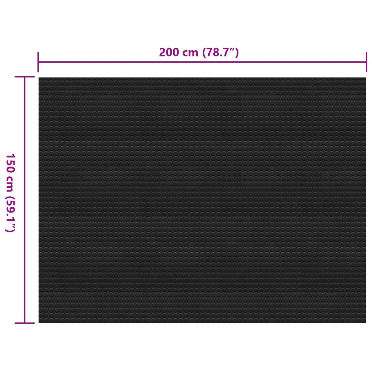 vidaXL Μάτ δαπέδου Μαύρο 1,5 x 2 m Λάστιχο