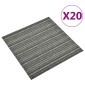 vidaXL Χαλί 20 τμχ. Ριγέ ανθρακί 50 x 50 cm 100% Πολυπροπυλένιο