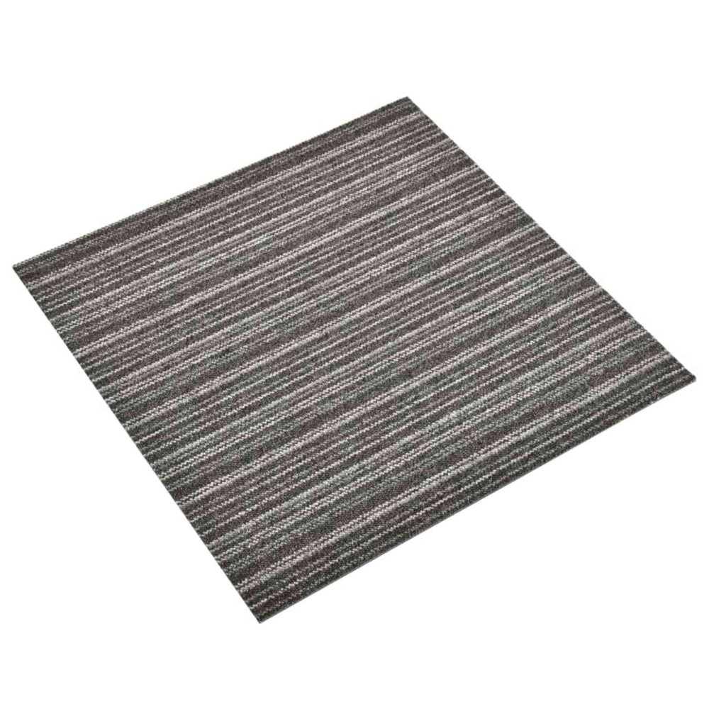 vidaXL Χαλί 20 τμχ. Ριγέ ανθρακί 50 x 50 cm 100% Πολυπροπυλένιο