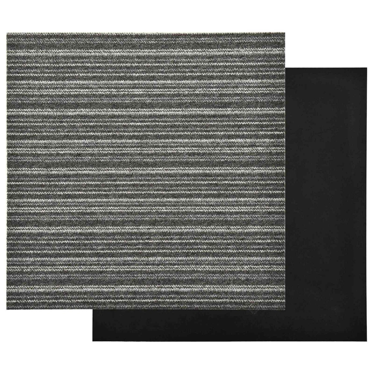 vidaXL Χαλί 20 τμχ. Ριγέ ανθρακί 50 x 50 cm 100% Πολυπροπυλένιο