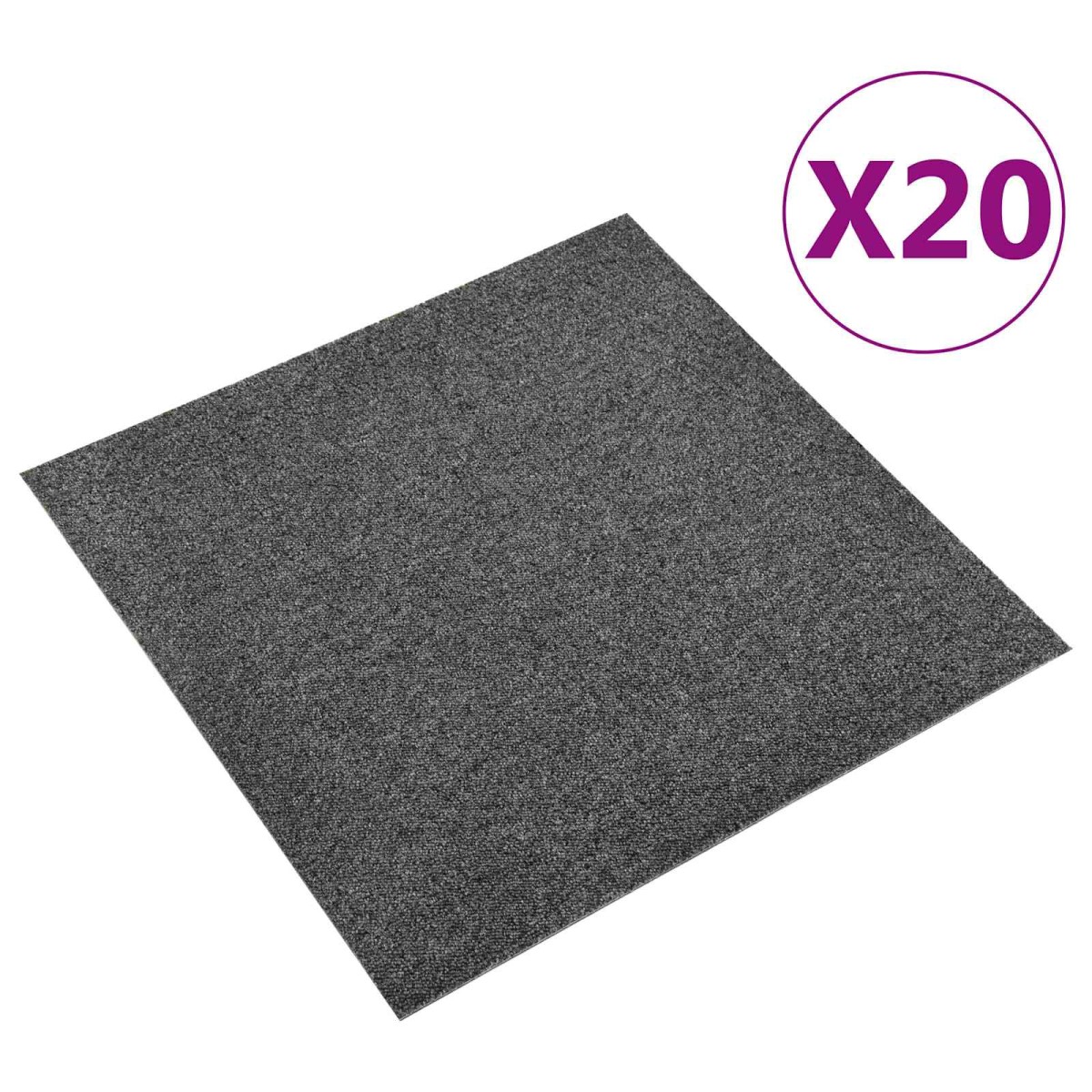 vidaXL Χαλί 20 τμχ. Ανθρακί 50 x 50 cm 100% Πολυπροπυλένιο