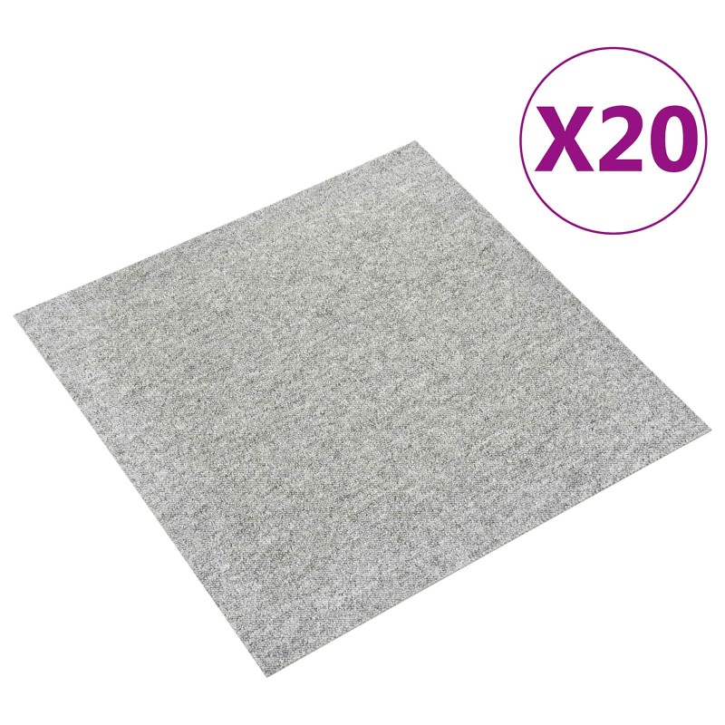 vidaXL Χαλί 20 τμχ. Ανοιχτό γκρι 50 x 50 cm 100% Πολυπροπυλένιο