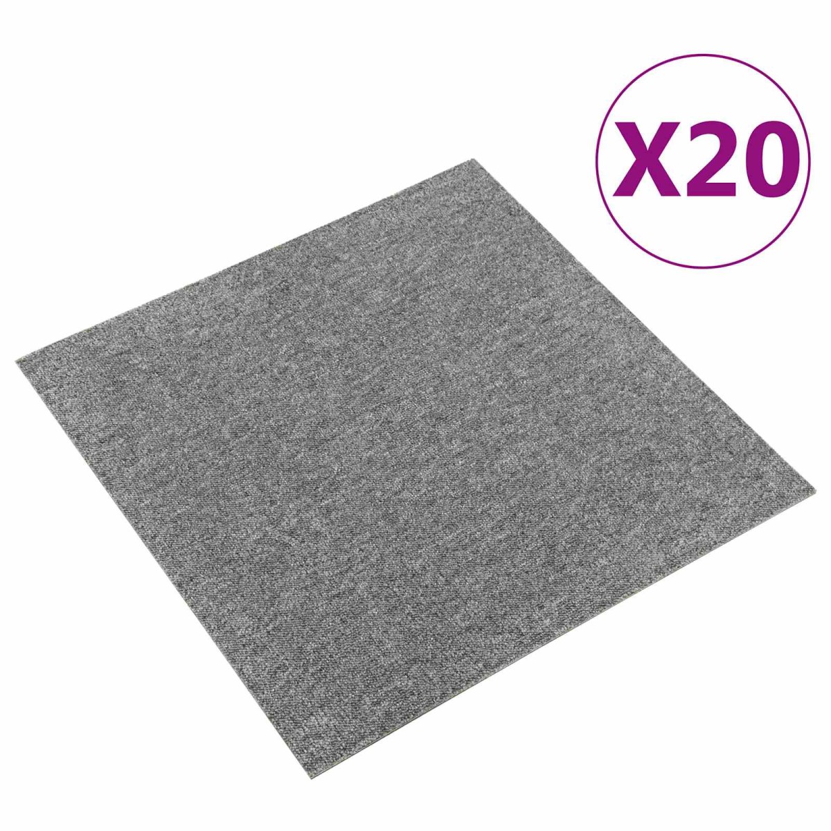 vidaXL Χαλί 20 τμχ. Γκρι 50 x 50 cm 100% Πολυπροπυλένιο
