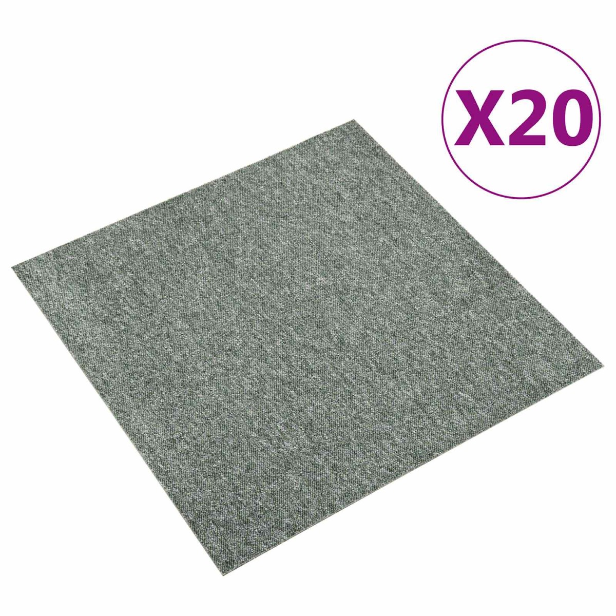 vidaXL Χαλί 20 τμχ. Πράσινο 50 x 50 cm 100% Πολυπροπυλένιο