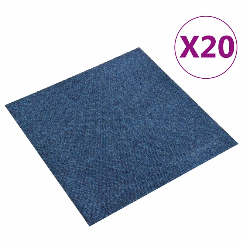 vidaXL Χαλί 20 τμχ. Σκούρο Μπλε 50 x 50 cm 100% Πολυπροπυλένιο