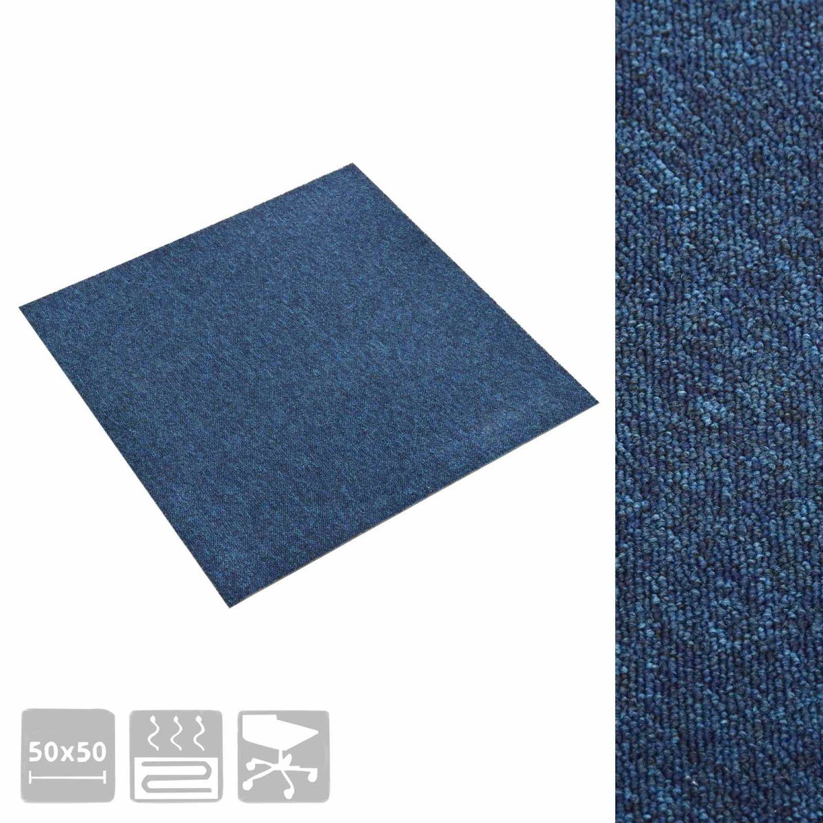vidaXL Χαλί 20 τμχ. Σκούρο Μπλε 50 x 50 cm 100% Πολυπροπυλένιο