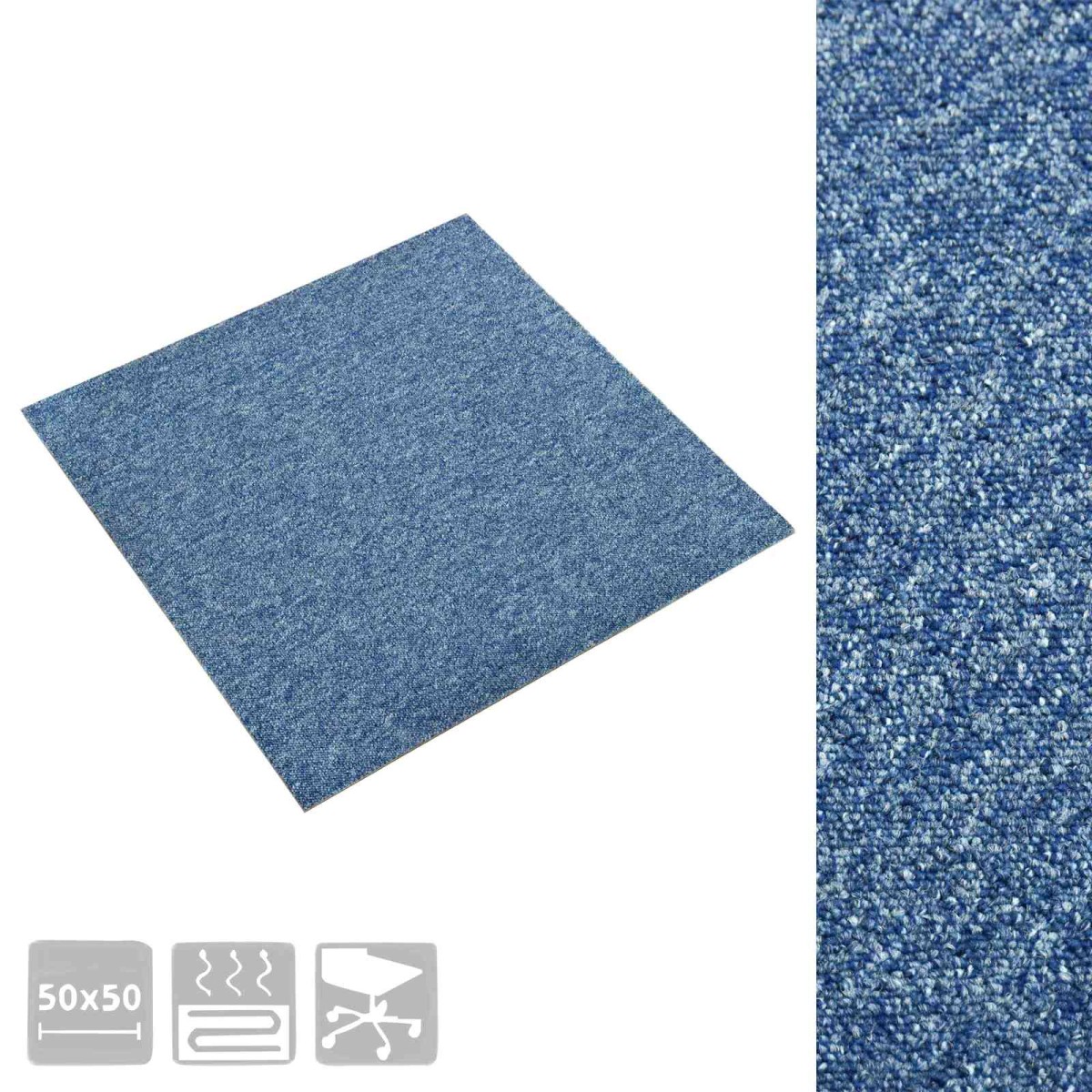 vidaXL Χαλί 20 τμχ. Μπλε 50 x 50 cm 100% Πολυπροπυλένιο