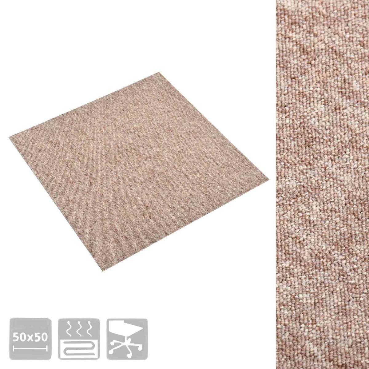 vidaXL Χαλί 20 τμχ. Μπεζ 50 x 50 cm 100% Πολυπροπυλένιο