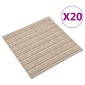 vidaXL Χαλί 20 τμχ. Ριγέ μπεζ 50 x 50 cm 100% Πολυπροπυλένιο