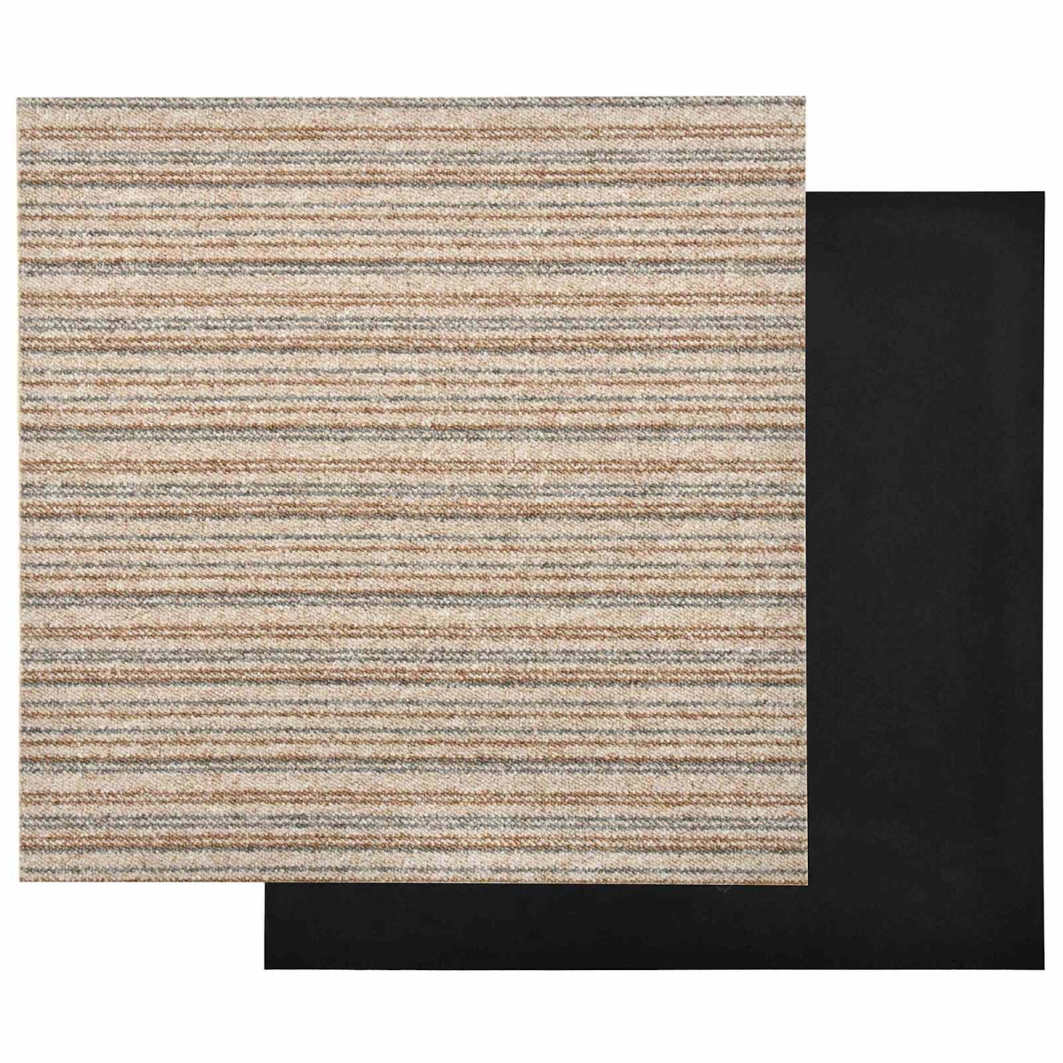 vidaXL Χαλί 20 τμχ. Ριγέ μπεζ 50 x 50 cm 100% Πολυπροπυλένιο