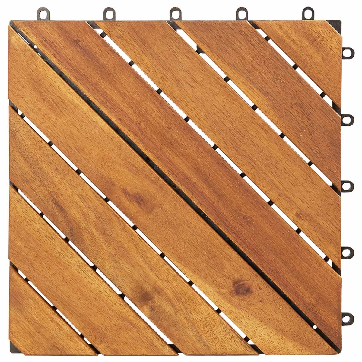 vidaXL Πλάκα Κατασκευής 10 τεμ. Καφέ 30 x 30 cm Ξύλο Ακακίας