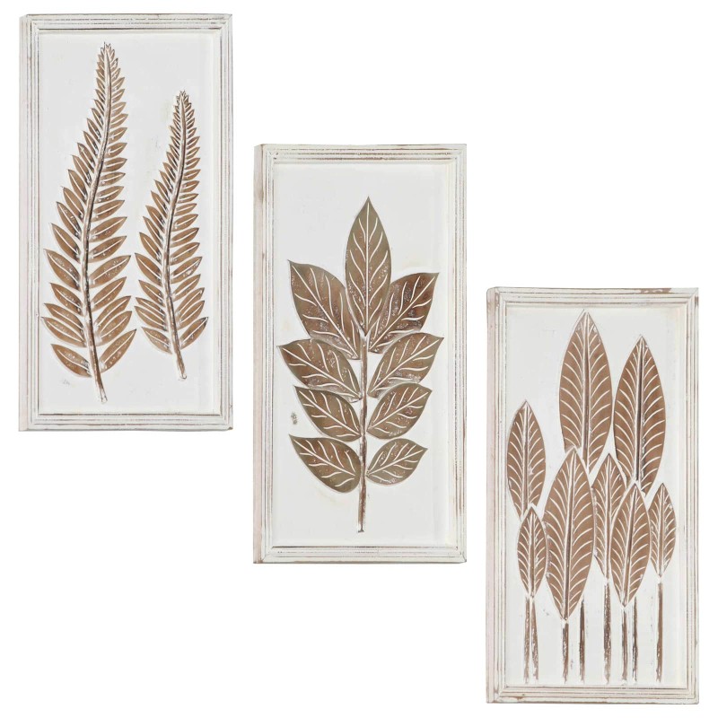 vidaXL Διακόσμηση Τέχνης 3 τμχ. 40 x 40 x 1,5 cm Καφέ και Λευκό