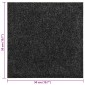 vidaXL Χαλί Μαύρο 50 x 50 cm 20 τμχ. Ορυκτή άσφαλτος