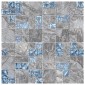 vidaXL Μωσαϊκό Πλακάκι 11 τμχ. 50 x 50 cm Γκρι και Μπλε Γυαλί