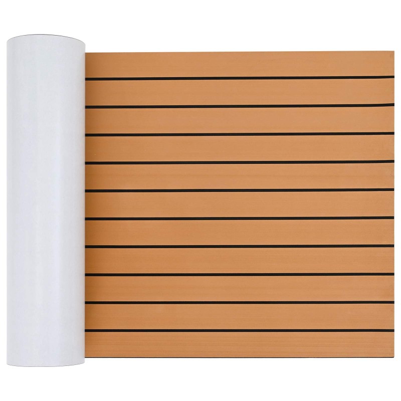 vidaXL Ματ Σκάφους Ριγέ Καφέ και Μαύρο 240 x 60 cm EVA