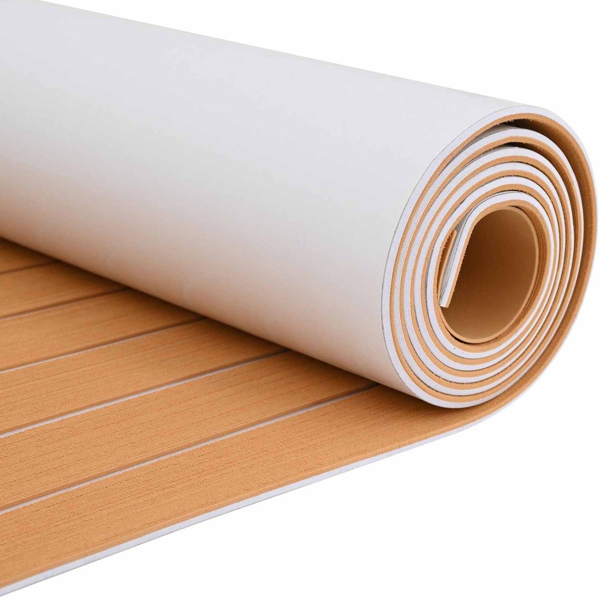 vidaXL Ματ Σκάφους Ριγέ Καφέ και Λευκό 240 x 60 cm EVA