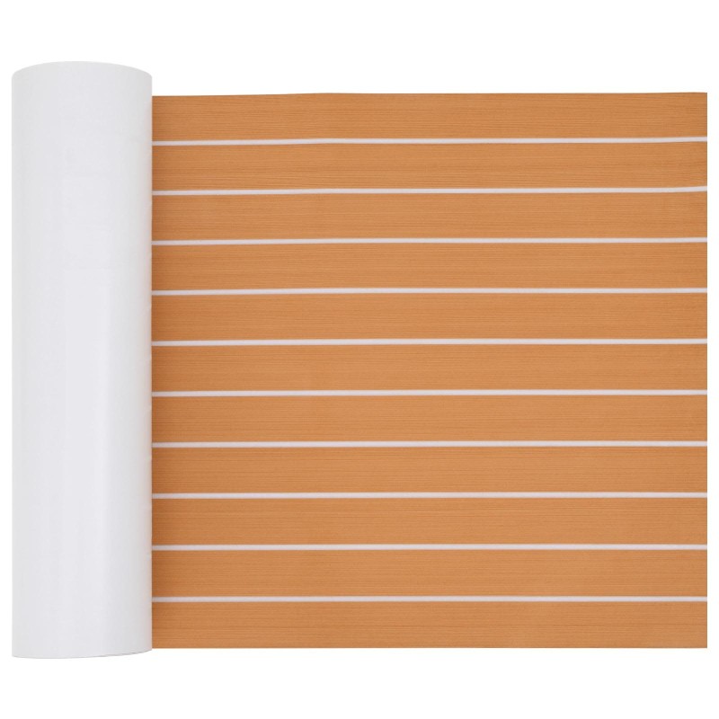 vidaXL Ματ Σκάφους Ριγέ Καφέ και Λευκό 240 x 60 cm EVA