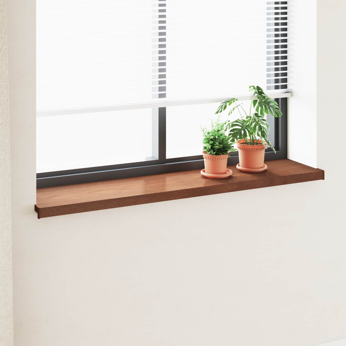 vidaXL Σαβανωτό Παραθύρου Καφέ ξύλο 120 x 35 x 4,5 εκ PVC