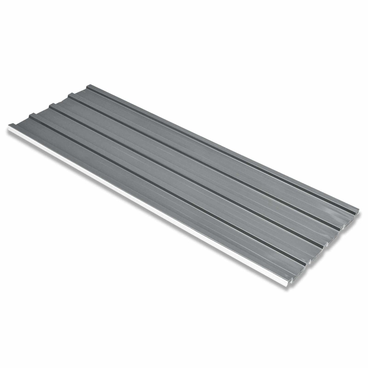 vidaXL Πάνελ οροφής 12 τμχ. Γκρι 129 x 45 εκ. Γαλβανισμένος χάλυβας