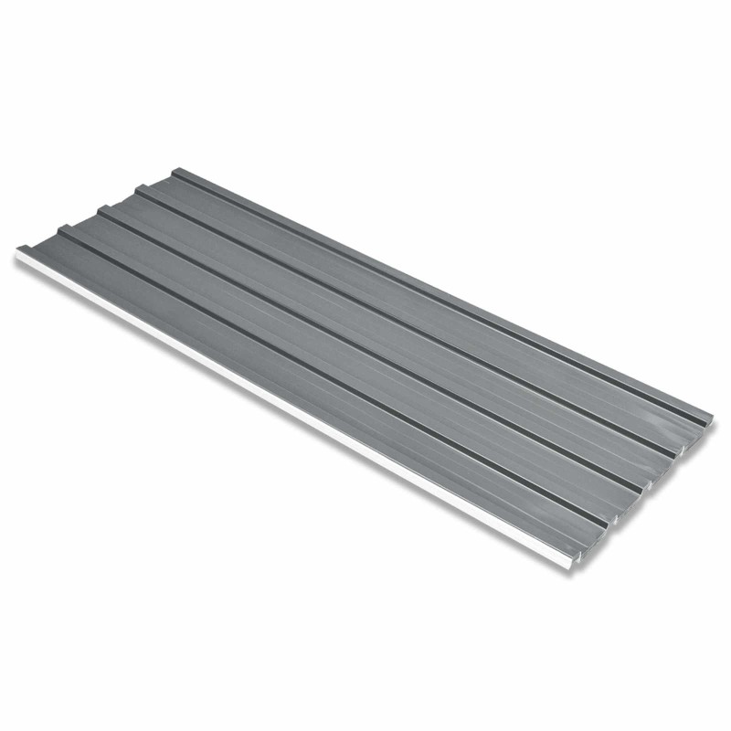 vidaXL Πάνελ οροφής 12 τμχ. Γκρι 129 x 45 εκ. Γαλβανισμένος χάλυβας