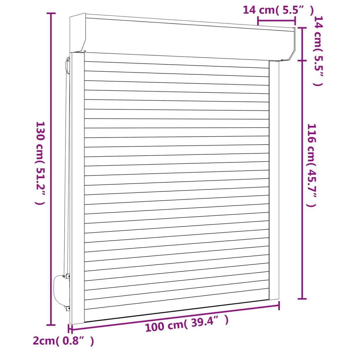 vidaXL Ρολό εισόδου Λευκός 100 x 130 cm Αλουμίνιο και Πολυουρεθάνη