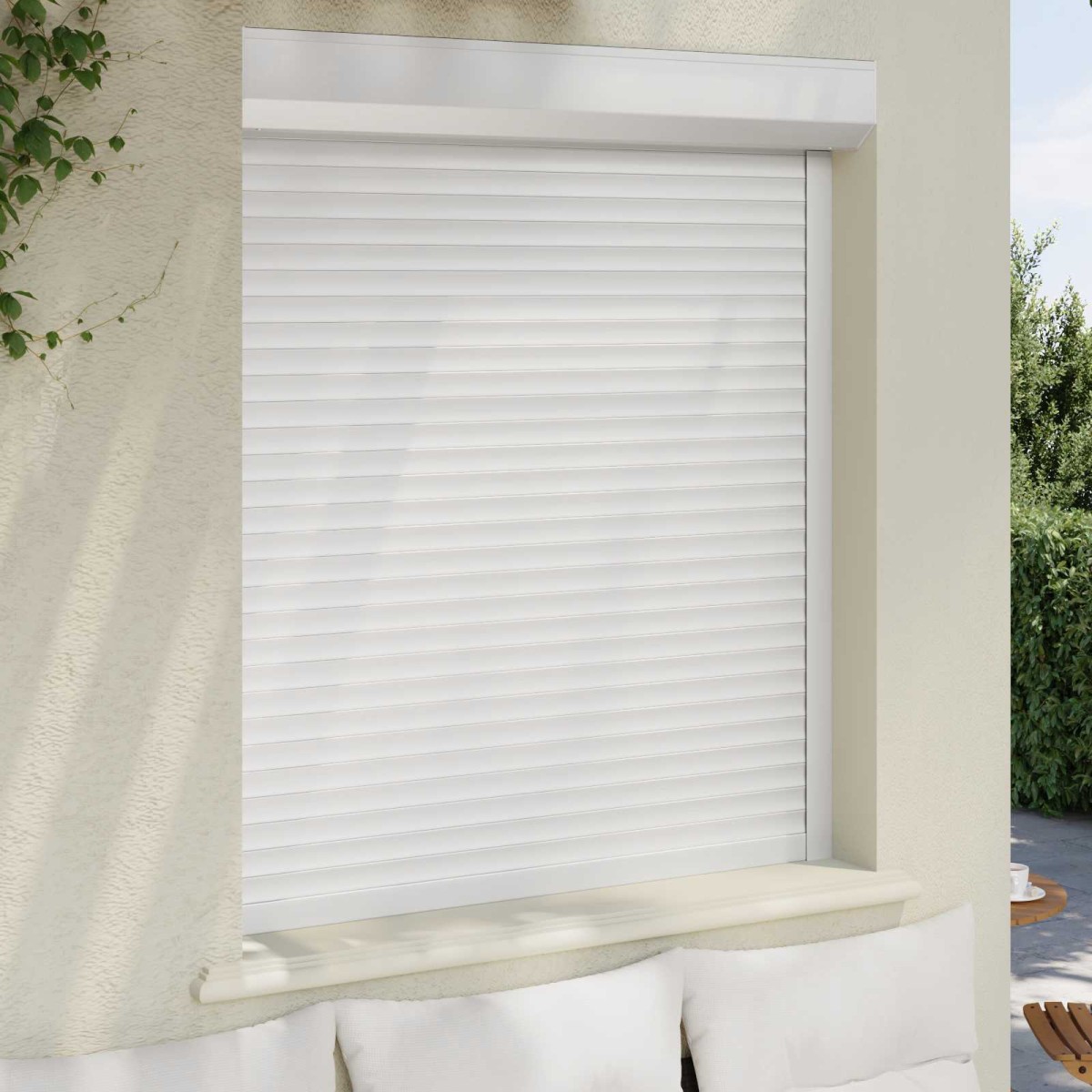 vidaXL Ρολό εισόδου Λευκός 110 x 130 cm Αλουμίνιο και Πολυουρεθάνη