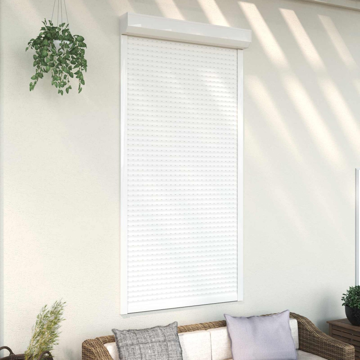 vidaXL Ρολό εισόδου Λευκός 110 x 220 cm Αλουμίνιο και Πολυουρεθάνη