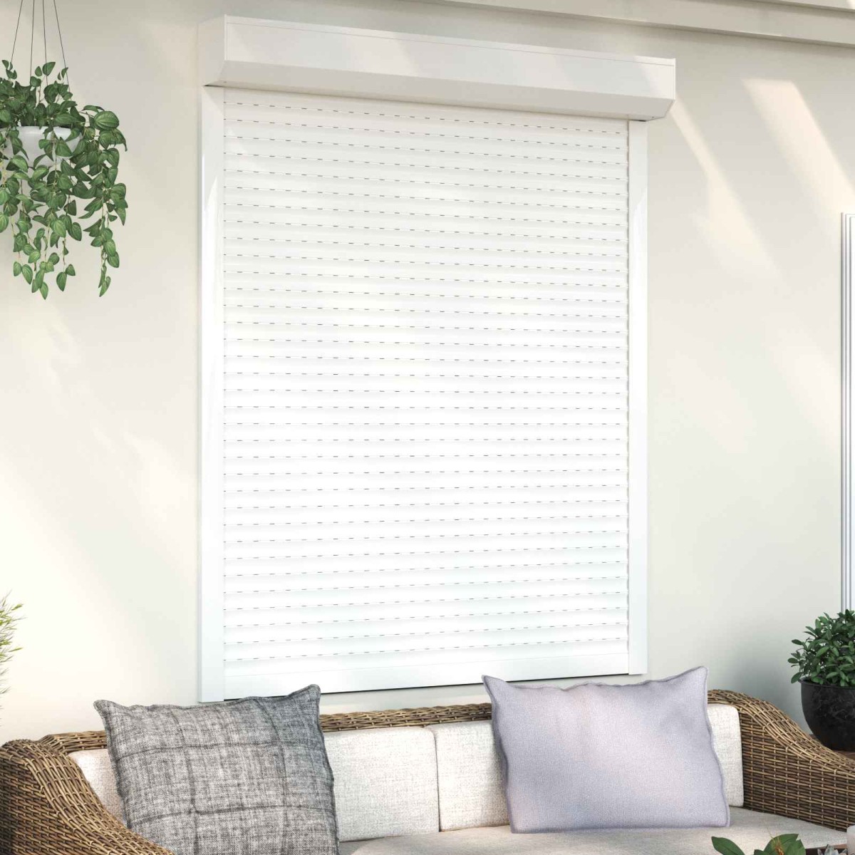 vidaXL Ρολό εισόδου Λευκός 120 x 150 cm Αλουμίνιο και Πολυουρεθάνη