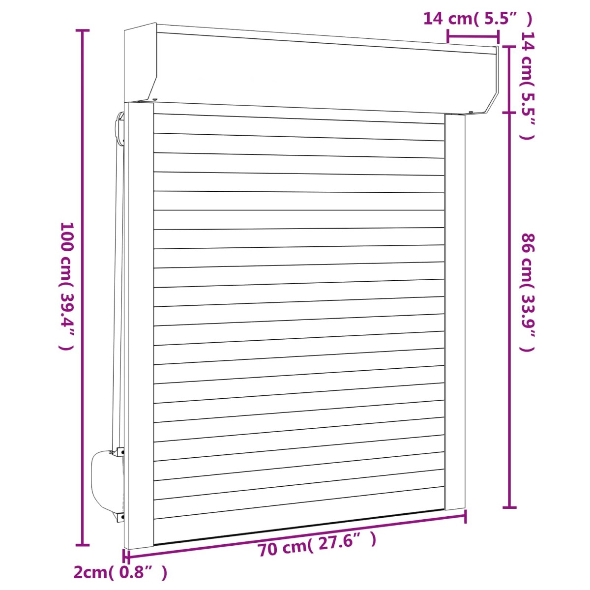 vidaXL Ρολό εισόδου Ανθρακί 70 x 100 cm Αλουμίνιο και Πολυουρεθάνη