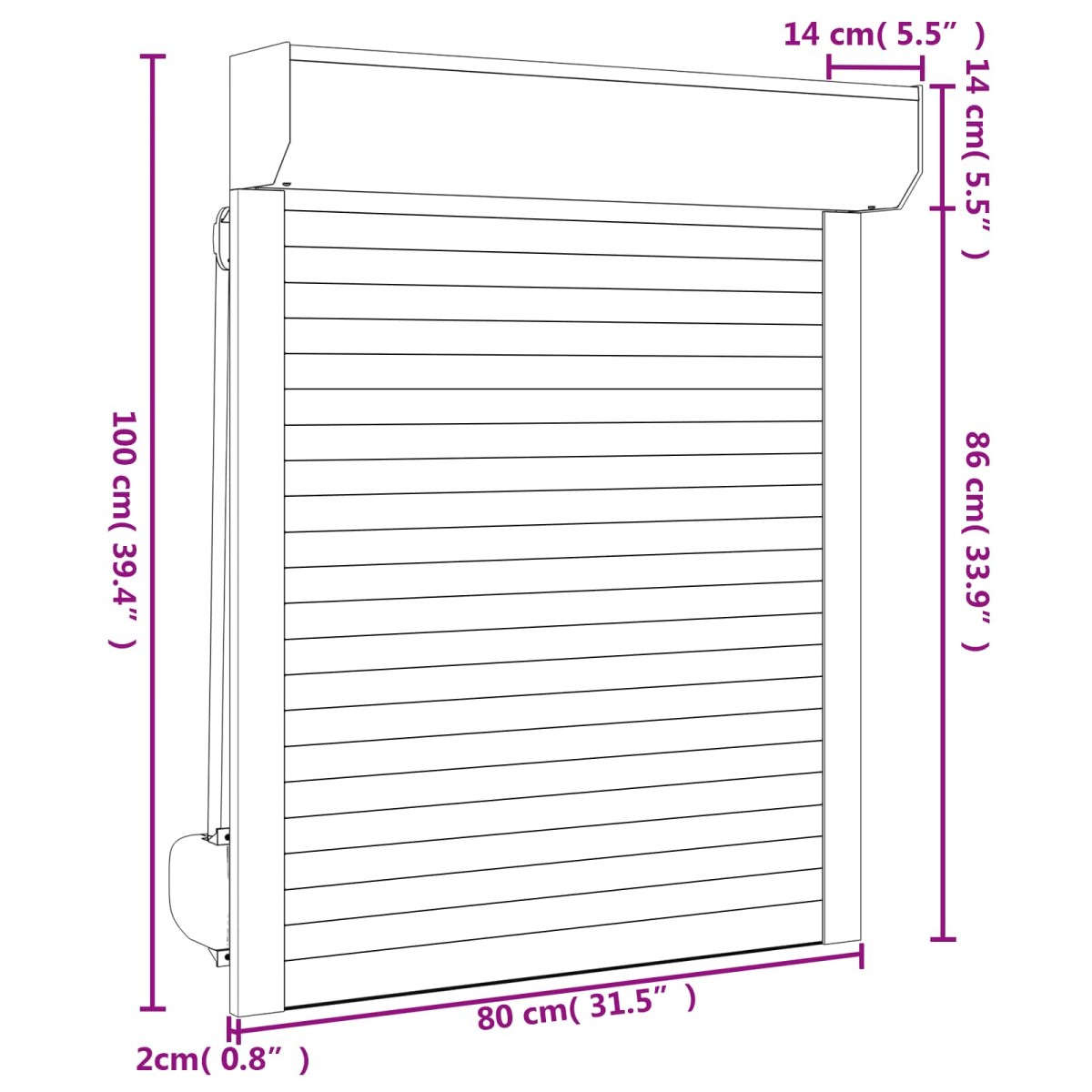 vidaXL Ρολό εισόδου Ανθρακί 80 x 100 cm Αλουμίνιο και Πολυουρεθάνη