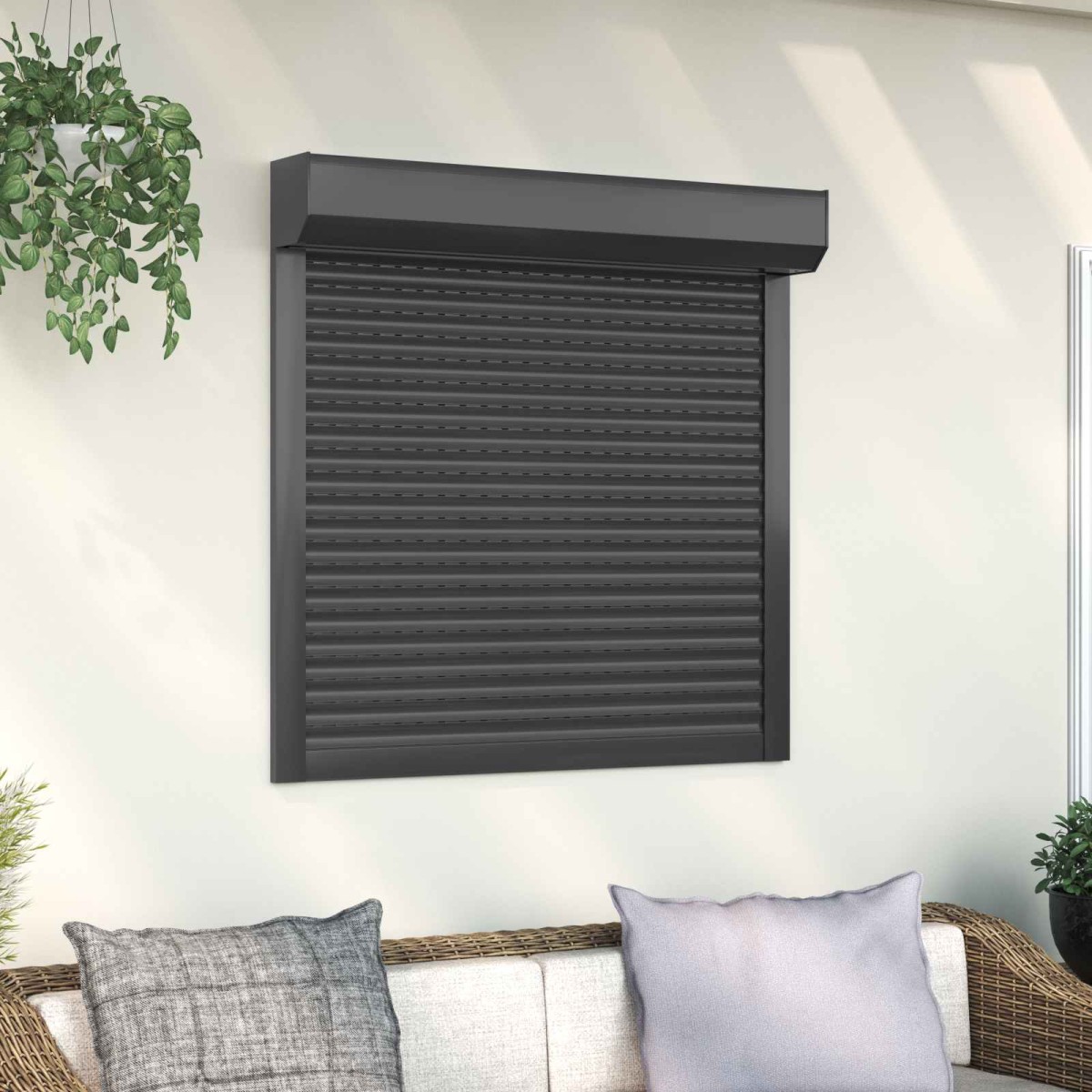 vidaXL Ρολό εισόδου Ανθρακί 100 x 100 cm Αλουμίνιο και Πολυουρεθάνη