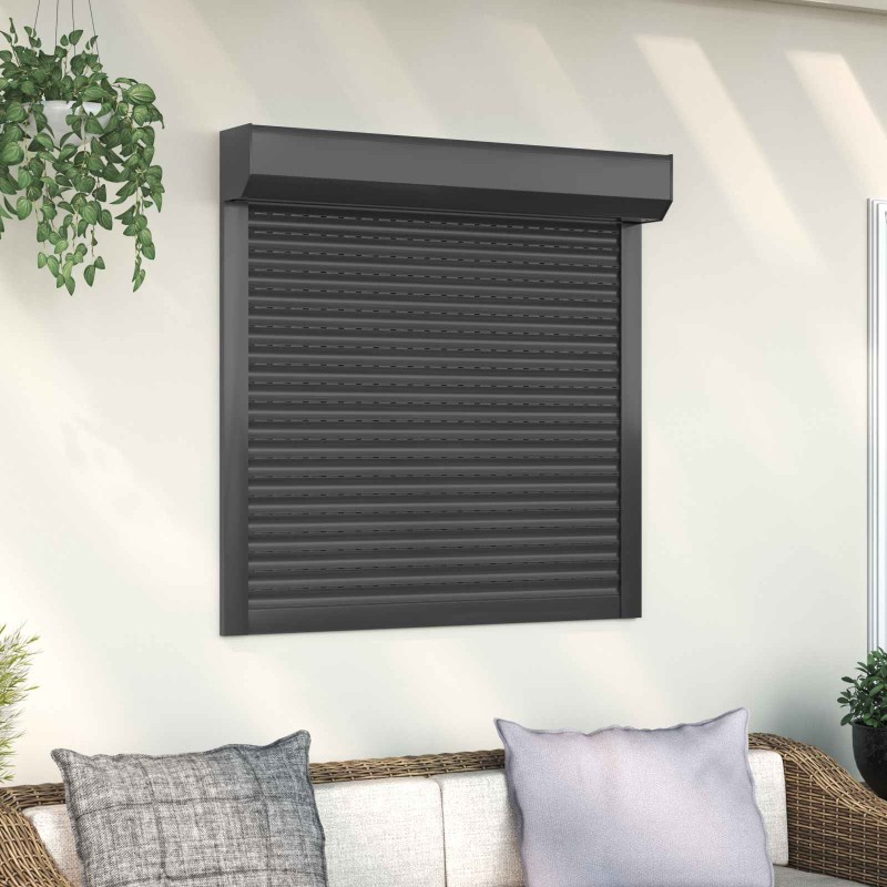 vidaXL Ρολό εισόδου Ανθρακί 100 x 100 cm Αλουμίνιο και Πολυουρεθάνη