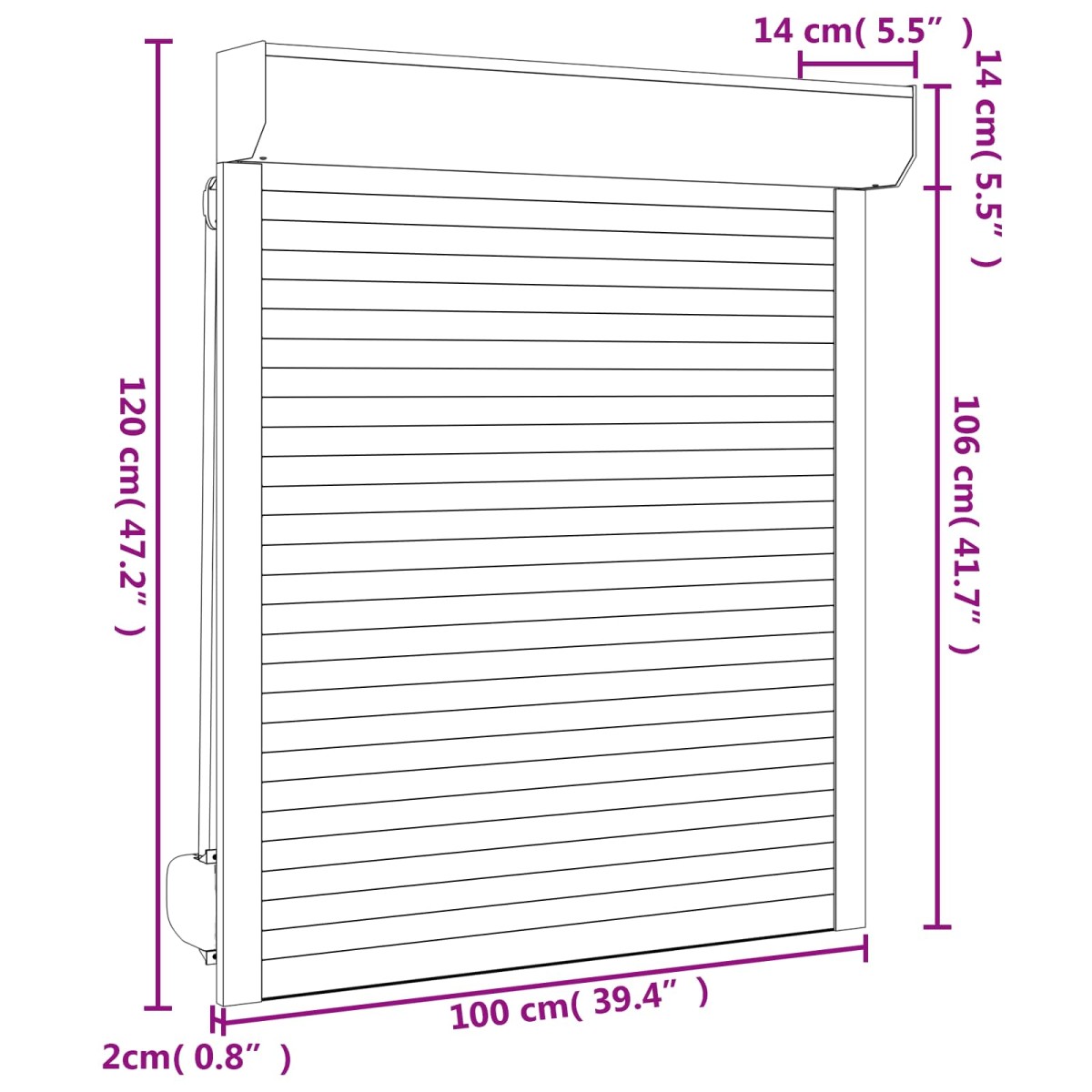 vidaXL Ρολό εισόδου Ανθρακί 100 x 120 cm Αλουμίνιο και Πολυουρεθάνη
