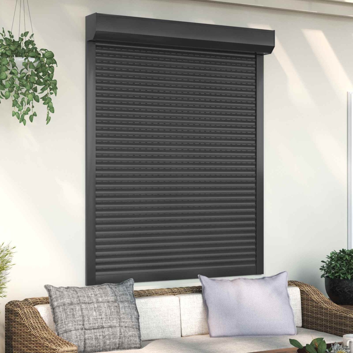 vidaXL Ρολό εισόδου Ανθρακί 120 x 150 cm Αλουμίνιο και Πολυουρεθάνη