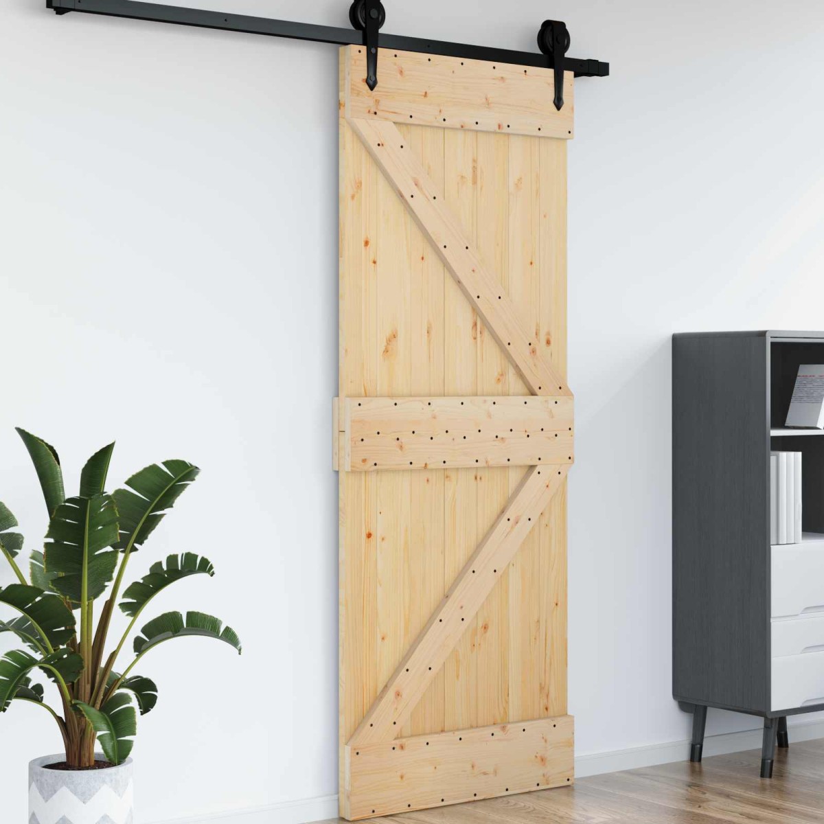 vidaXL Πόρτα NARVIK Φυσικό 85 x 210 cm Συμπαγές Ξύλο Πεύκου