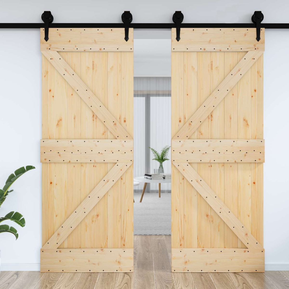 vidaXL Πόρτα NARVIK Φυσικό 95 x 210 cm Συμπαγές Ξύλο Πεύκου