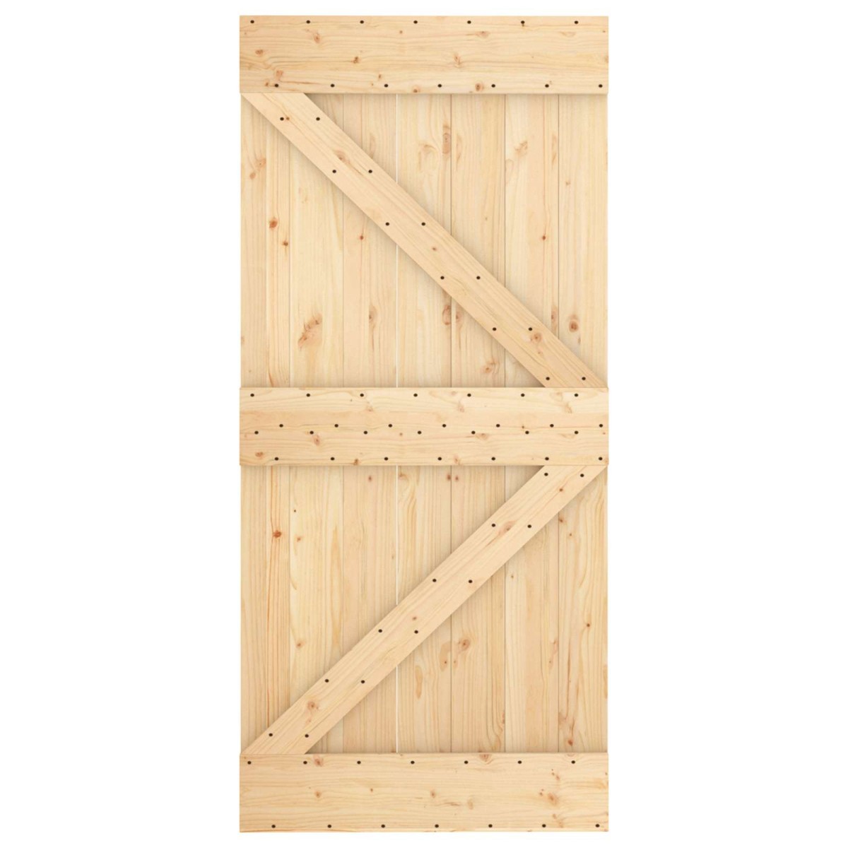 vidaXL Πόρτα NARVIK Φυσικό 95 x 210 cm Συμπαγές Ξύλο Πεύκου