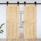 vidaXL Πόρτα NARVIK Φυσικό 85 x 210 cm Συμπαγές Ξύλο Πεύκου